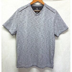 Tommy Bahama Island Zone T-Shirt Fray Day UPF 30 Fray Hems Gray V-neck Sz M #b
